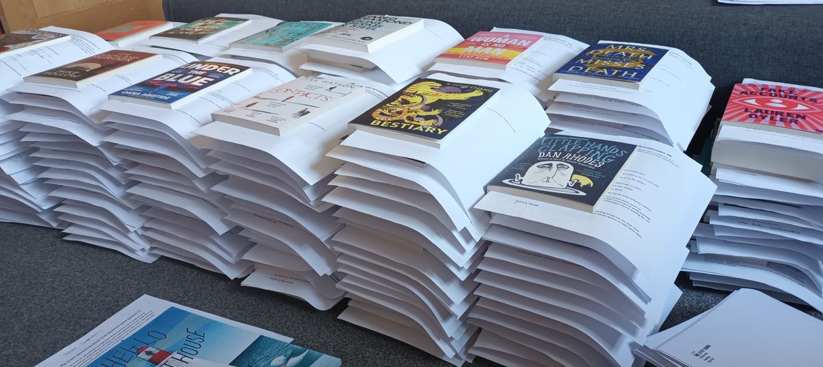 Nearly finished picking the books for March's Big Green Book Club. 

It's a subscription service where I individually pick, wrap &amp; send out a book each month to people, based on the kind of books they enjoy.

You can find out more here (if you like)
bit.ly/2VacB6K