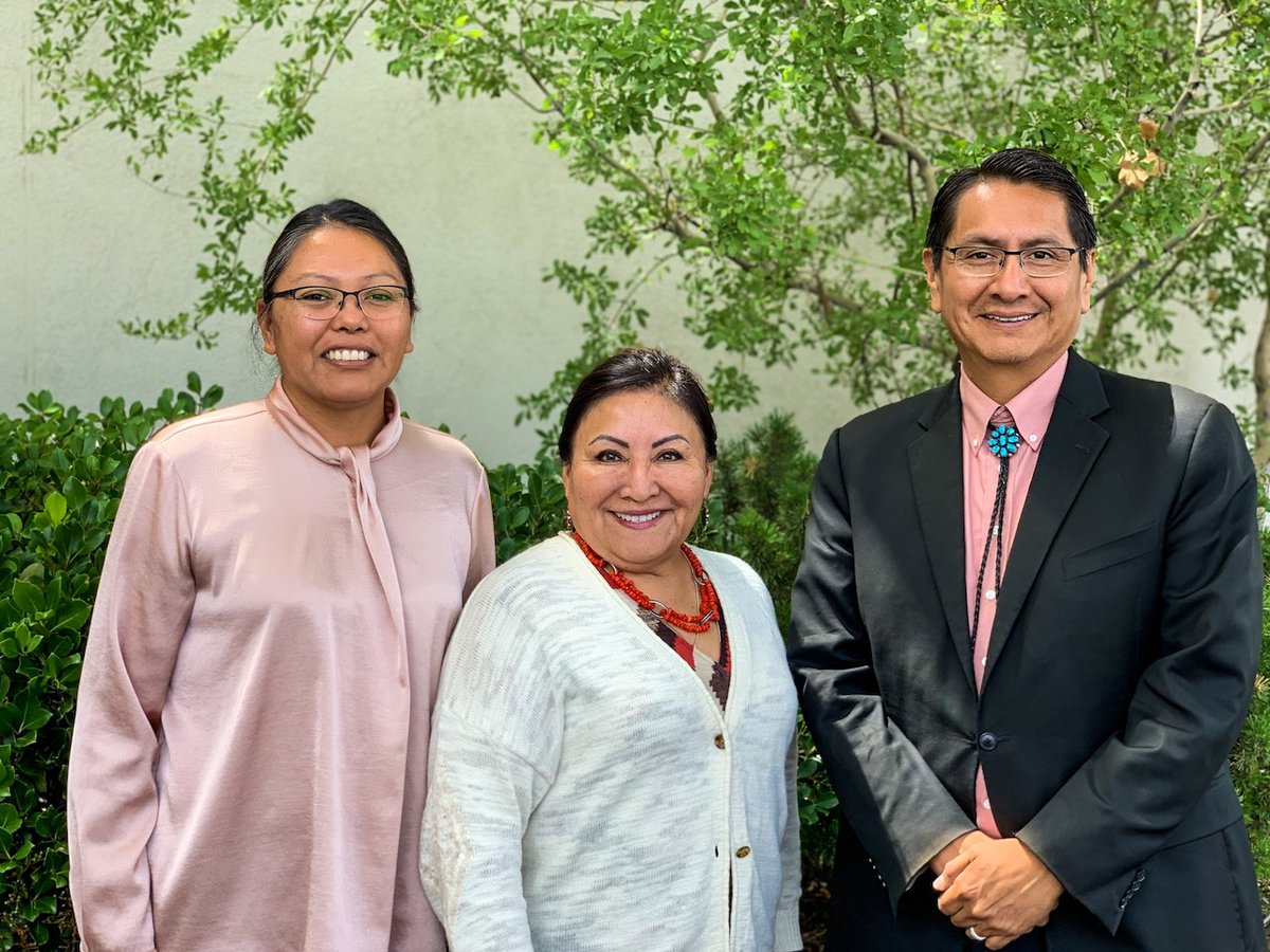 indianz's tweet photo. “This is a historic nomination put forth by the Biden-Harris Administration": Navajo Nation President Jonathan Nez is praising nomination Roselyn Tso, a Navajo citizen, to be director of Indian Health Service. @IHSgov @IHSDirector

Pictured: Dr. Jill Jim, Roselyn Tso, @NNPrezNez https://t.co/mIMj88c4Fp