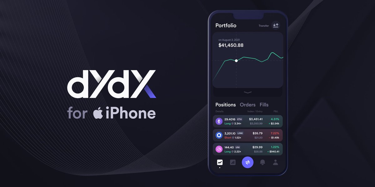 arcus_xyz's tweet photo. Are you ready to go mobile? We hope so because dYdX is excited to announce our new mobile trading app beta for iOS! 💥📱
https://t.co/Y1sGKtEI0w https://t.co/vDeYfjm7wZ