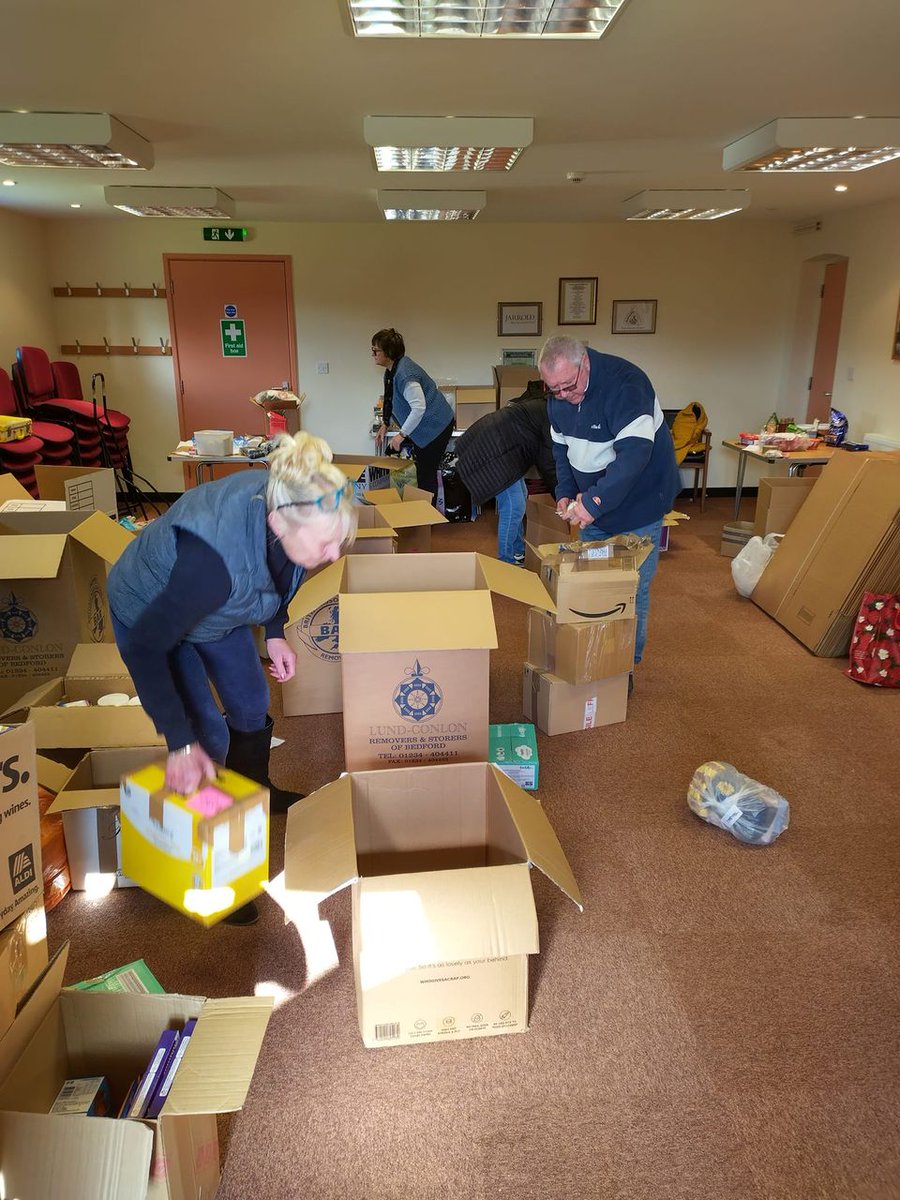 needham_link's tweet photo. #Needham villagers sorting out the aid boxes in readiness for the trip to Poland first thing on Monday morning. #supportukraine https://t.co/WhkBzZhS1n