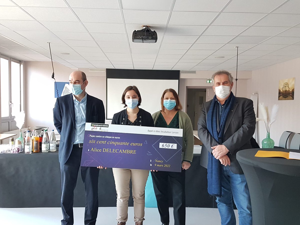 Remise des prix de  l appel à projets 2021 ! Bravo à nos lauréats 👏 merci à notre jury fidèle <a href="/Univ_Lorraine/">Lorraine</a> <a href="/Lorraine_LUE/">LUE</a> <a href="/PeelLorraine/">Le PeeL</a> <a href="/mutzenhardt/">Pierre Mutzenhardt</a> <a href="/Schmitt_UL/">Christophe Schmitt</a>