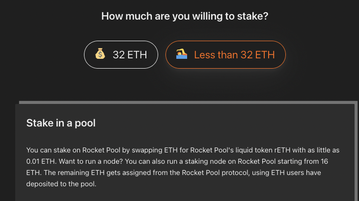 tsudmi's tweet photo. Is it normal that https://t.co/LrA0HJgvDS points to RocketPool for people who have less than 32 ETH? Is this the diversity we all fight for? @VitalikButerin @ethereum https://t.co/mwVHwTNvuz