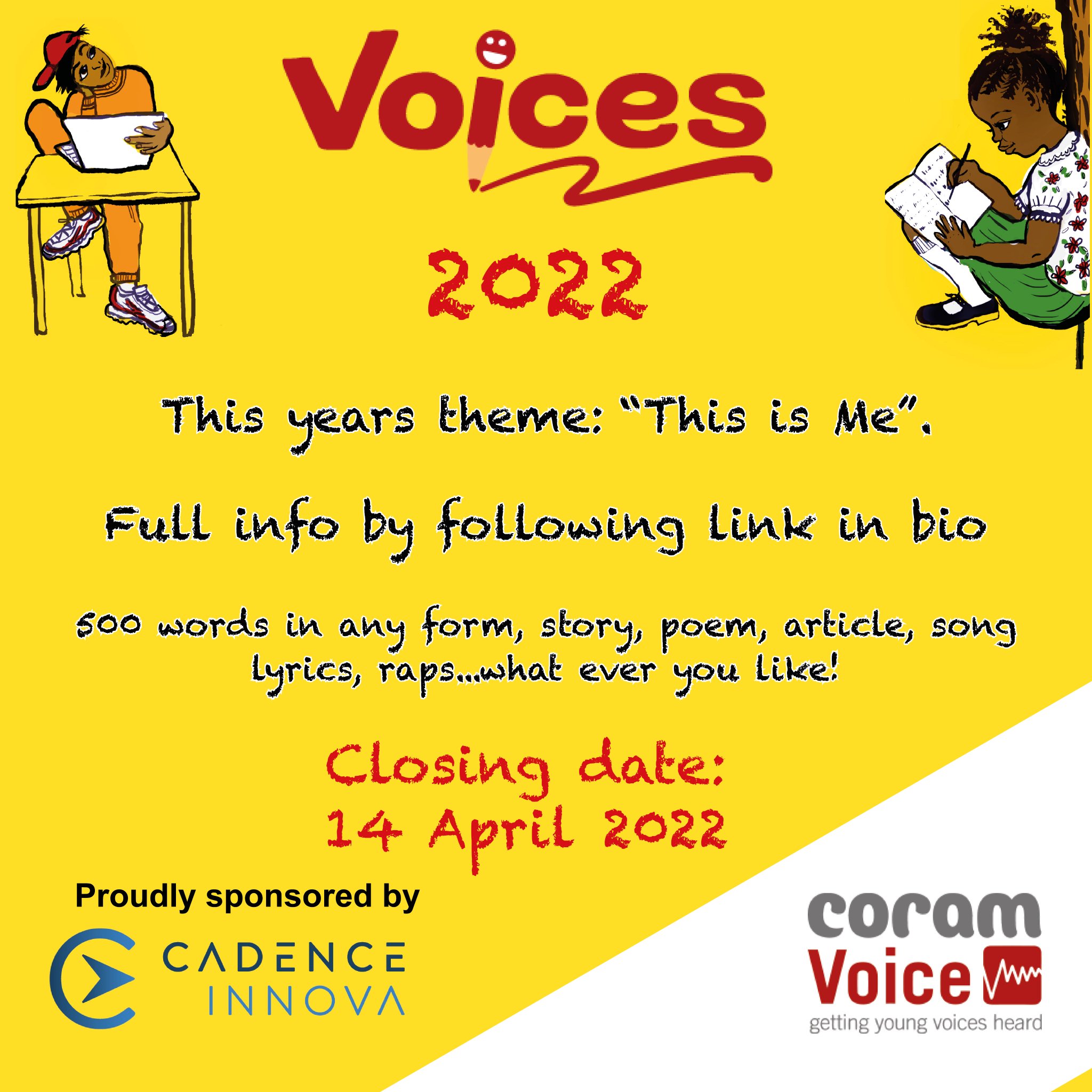 Coram Voice on Twitter "We have extended our Voices2022 entry date