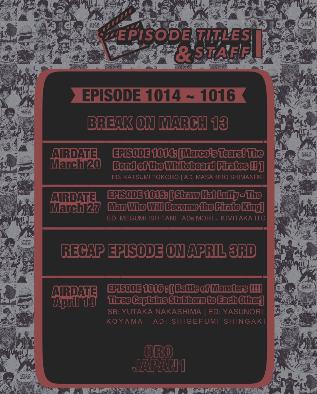 Orojapan Onepiece Episode Titles Staff 1014 1016 T Co Aecm4nbqwo Twitter