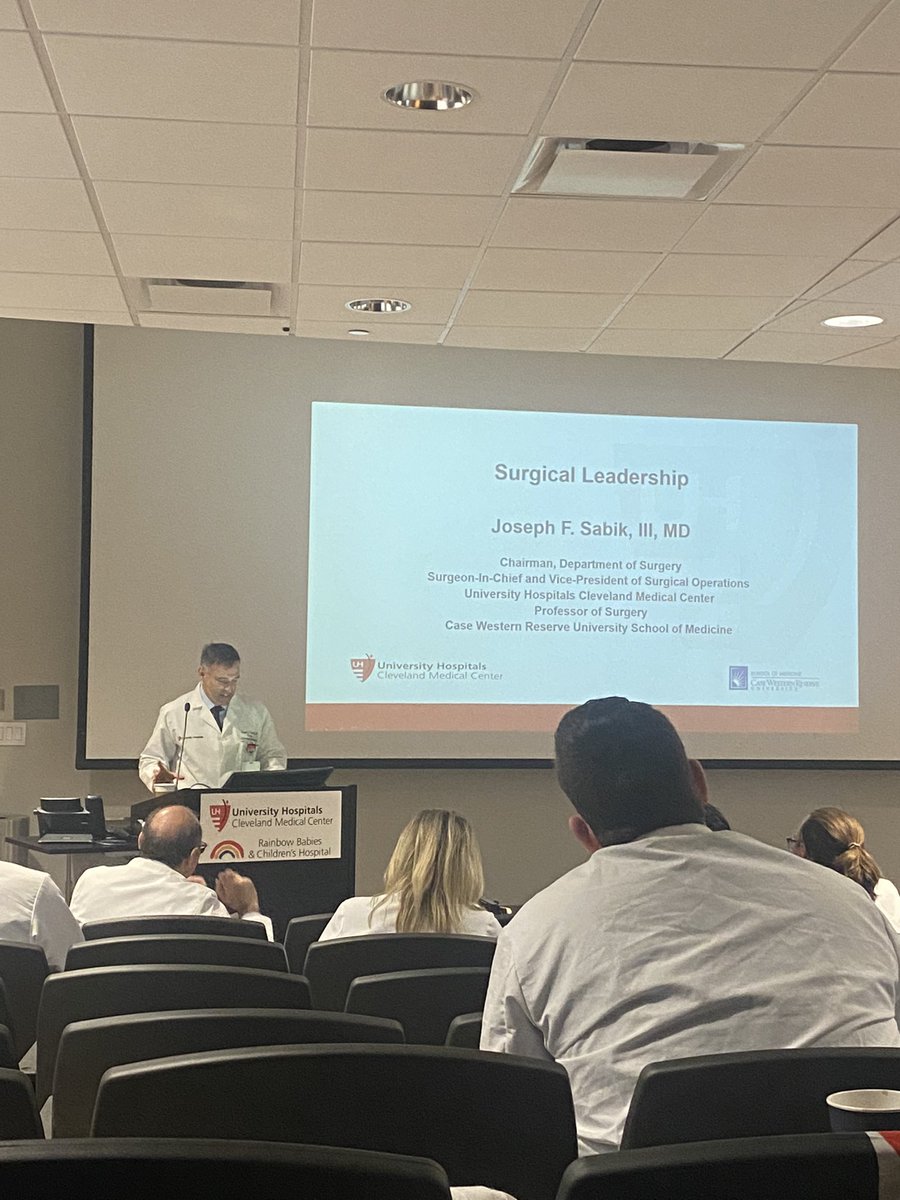 Honored and grateful to have heard from our Chair of Surgery @JoeSabik about #SurgicalLeadership this morning!

“Think hard about your role and how you interact with the team and the system to impact patient safety”