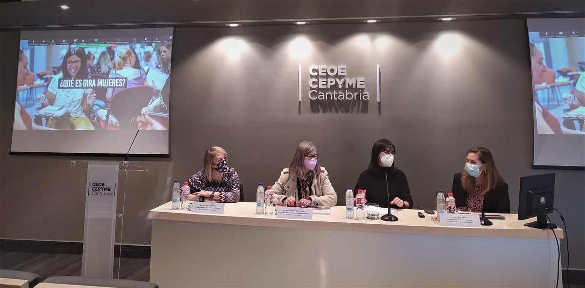 Ceoecant's tweet photo. 🔛Hoy se ha presentado el informe #GEM sobre emprendimiento femenino en #Cantabria, con la asistencia de la directora gral de @mujercantabria, Consuelo Gutiérrez, @ane_epalza  de @CocaCola_es y @Ana_F_Laviada, Ptda de @GEM_es 

Accede al documento https://t.co/kCa8We7FXE https://t.co/slYdPONNLc