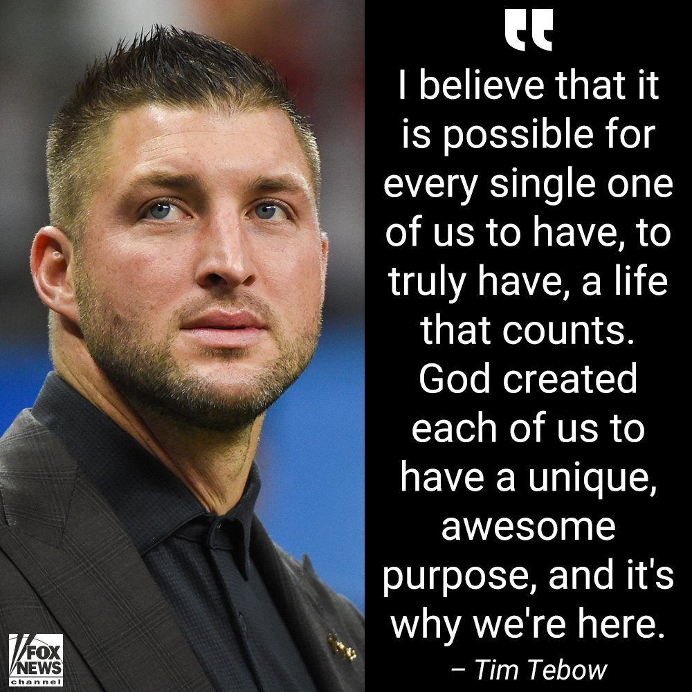 FoxNews's tweet photo. MAN ON A MISSION: Former star athlete and founder of the Tim Tebow Foundation speaks from the heart on the purpose of life https://t.co/5FqcTxBeLV https://t.co/rKM4CEMRg7