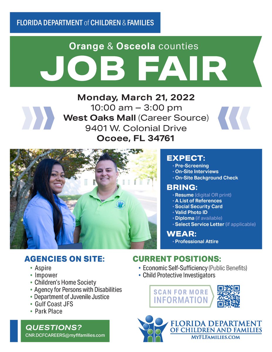 IMPOWERFL's tweet photo. Interested in becoming a part of Impower's team? We will be participating in an upcoming job fair hosted by the Florida Department of Children and Families on March 21st! #Impower #hr #JobFair #Careers https://t.co/VXdIO7x0Is