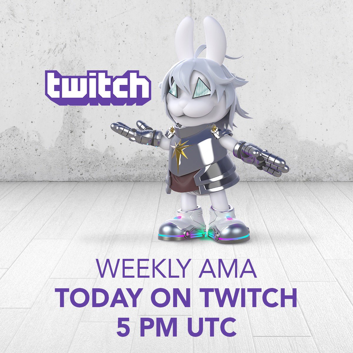 Are you ready for another weekly AMA? 

We are excited and looking forward to it! As we have a bunch of news to share...

This time, we'll do an AMA on <a href="/Twitch/">Twitch</a> so we can share the screen with you! 👀

See you all soon!👇🏻
twitch.tv/whiterabbitbyg…
