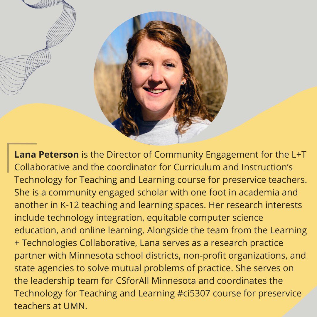 LT_UMN's tweet photo. Meet Lana Peterson @tyLanasaurusrex - our community engaged scholar with one foot in academia and another in K-12 teaching. #LTprofiles #LTfaculty #WeAreLT #ci5307 https://t.co/wGiHTB2OG9