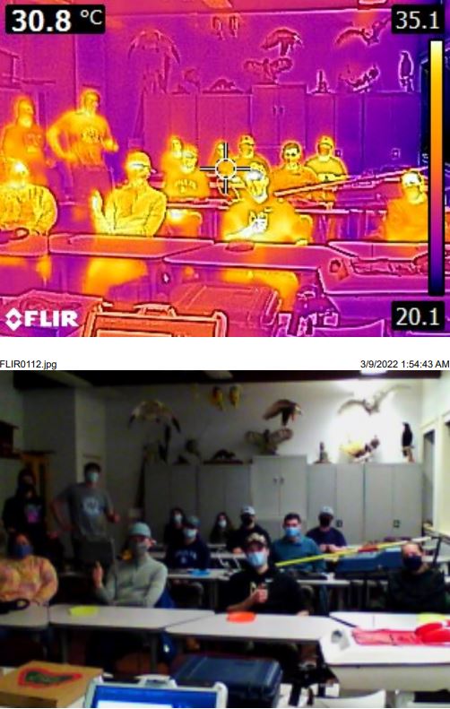 UMaineAFS's tweet photo. Thank you to everyone that participated in the Tools of the Trade activity last night. Check out the thermal image of AFS members at last nights activity! https://t.co/Eiza5AjyKi