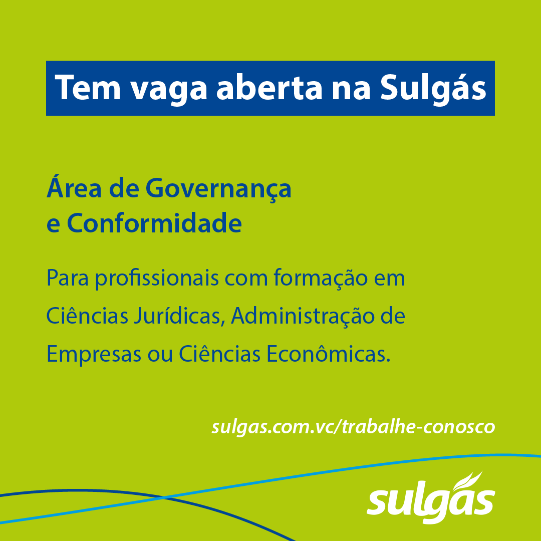 SulgasRS's tweet photo. Estamos ampliando nossa equipe! Saiba mais em https://t.co/KVZwOi7nVT
#oportunidadesdeemprego #governanca #compliance #advogados #administradores #economistas https://t.co/kvU18zWbXb
