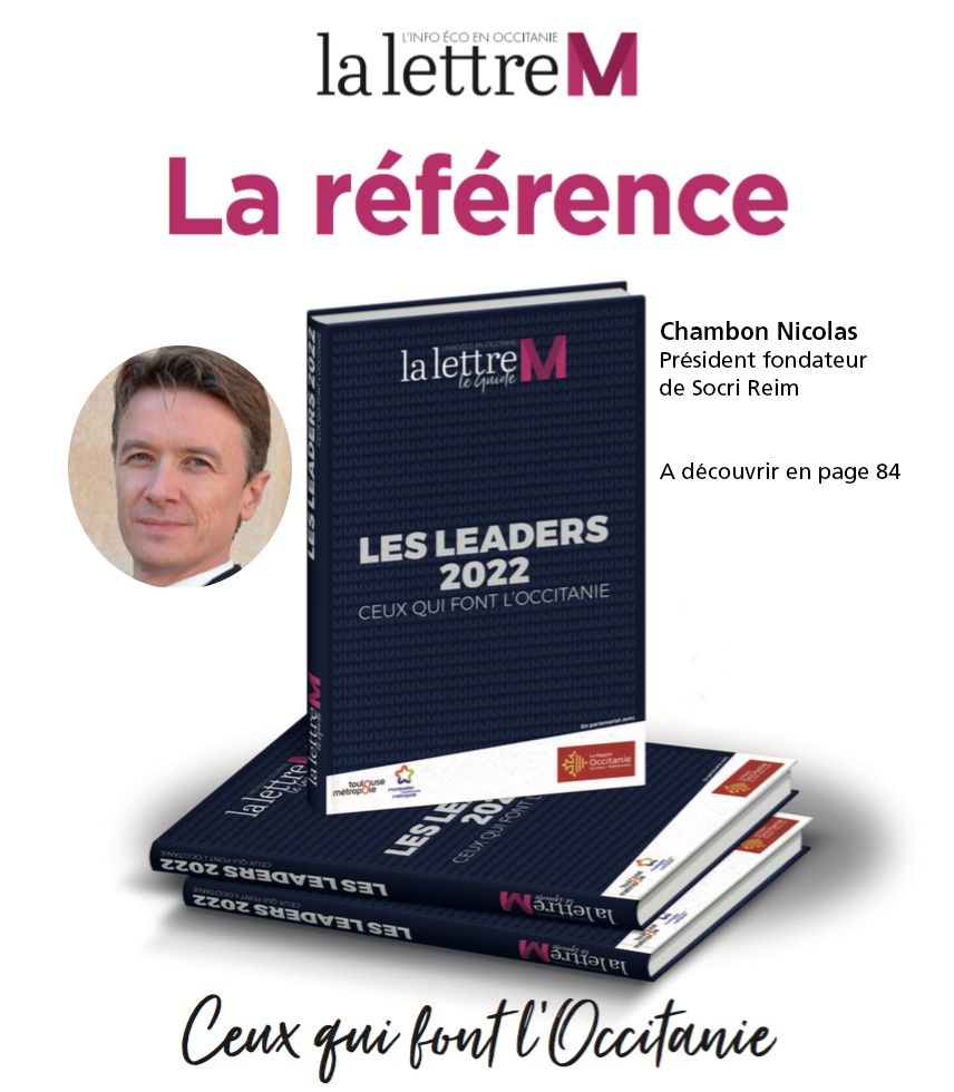 socri_reim's tweet photo. Chaque année, Lettre M, média économique référent du Sud-Ouest, publie un annuaire des leaders de l’Occitanie « Ceux qui font L’Occitanie ».
Cette année, il nomme dans leur annuaire Nicolas Chambon, président du groupe @socri_reim.

#leader2022 #socrireim #occitanie https://t.co/9Os3GybDQ9