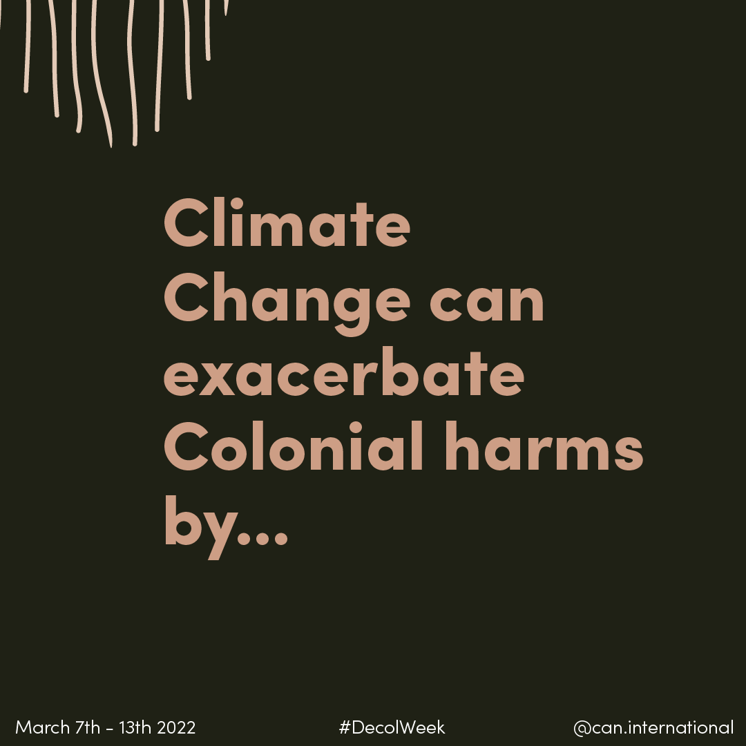 Climate Change can exacerbate Colonial harms in many ways, including by...

🌏  Changing distribution of “natural resources”, which may be used by countries &amp; corporations to justify invading &amp; extracting from others

#DecolWeek @MovermentPower4ClimateAction