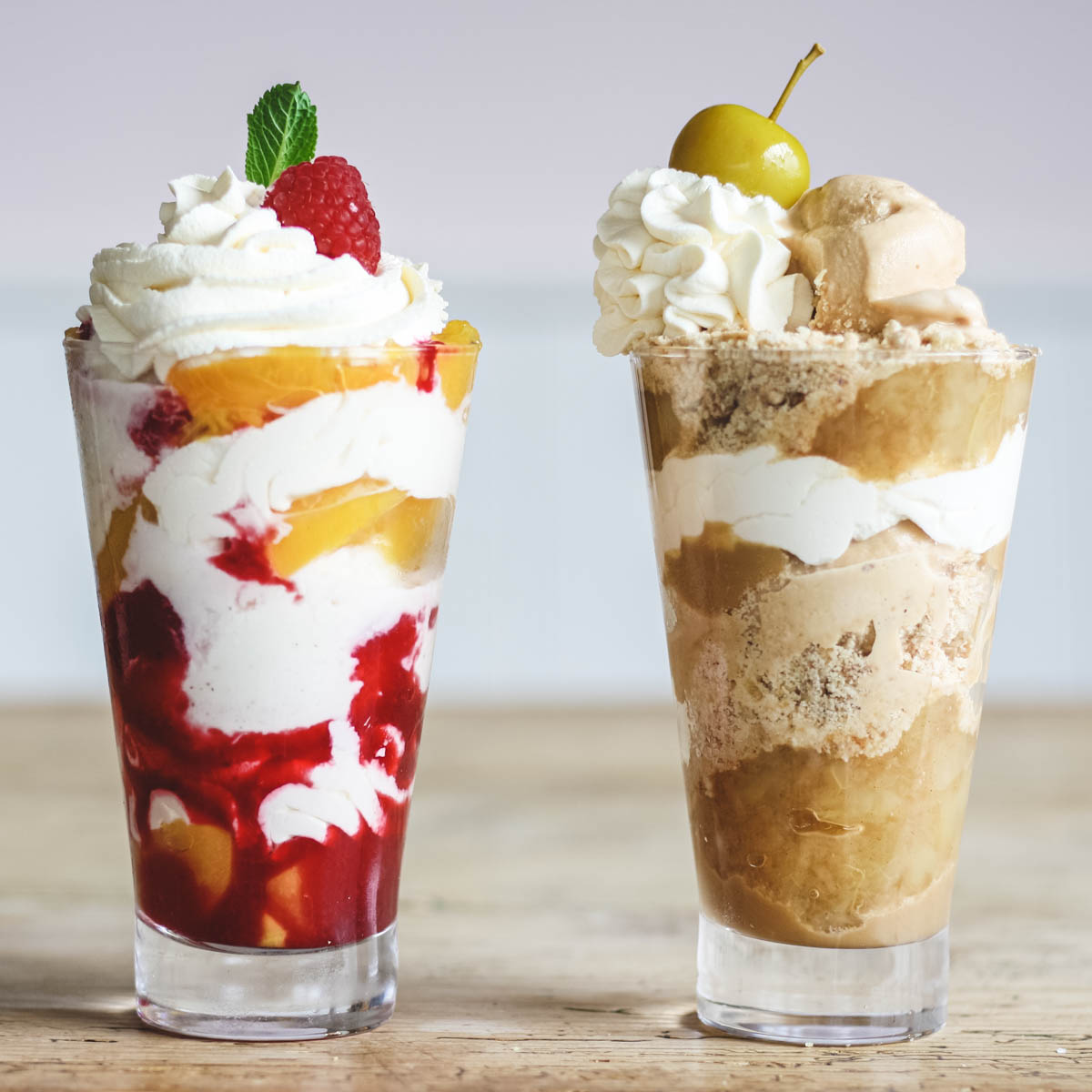 We have the cure for those rainy day blues! The new sundae's are what dreams are made of! 

What flavour will you choose? 
🍎Toffee apple sundae 
🍑Peach melba sundae

View menu: thepigs.org.uk/food