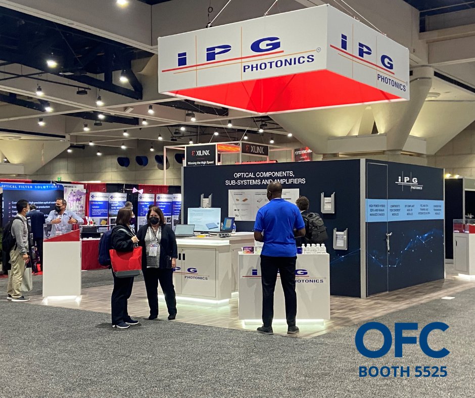ipgphotonics's tweet photo. IPG Photonics is excited to be at OFC 2022 exhibiting our range of telecommunication solutions. Visit us at booth 5525. To learn more about how IPG is transforming telecom with fiber laser technology or to reach out to our team, click here: https://t.co/GmPcj71C9W 
#ofc2 #ofc2022 https://t.co/K4PGUVghJ2