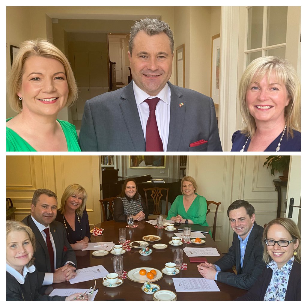 1st @irecanbiz in-person meeting in 2 years &amp; privileged to be hosted by @SuzDrisdelle on behalf of <a href="/canadaireland/">Canada in Ireland</a> in the Canadian Residence. Thanks to Ambassador <a href="/NancySmyth_/">Nancy Smyth</a> for dropping in to our meeting &amp; welcoming us back to Glanmire 🙏 We are delighted to be back! 🇮🇪🇨🇦