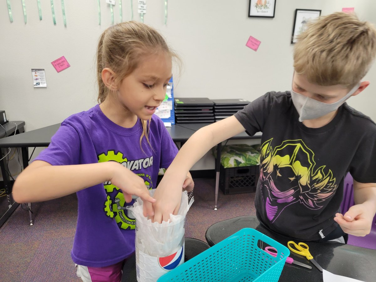 hamiltonengtech's tweet photo. Our first grade innovators explored ways to provide clean water by utilizing the engineering design process to create and test water filters. Looks like we have future engineers here! @EiE_org 
#innovatorlife https://t.co/dQwxgXtR2w