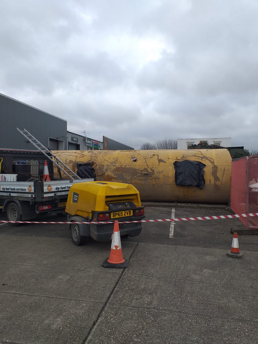 dptanks's tweet photo. The DP crew have been working in Guildford today, where a rental-car depot is being redeveloped, with the UST fuel tanks being extracted. We were tasked with cleaning and de-gassing this dual compartment, double skinned UST. Another project completed on budget and on-time. https://t.co/HSY8It4dky