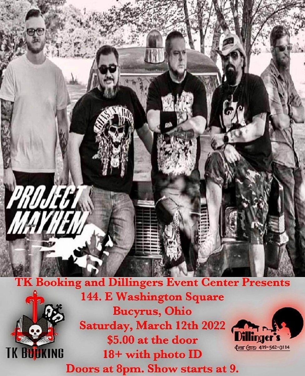 Don't forget that this Saturday, March 12th is our Performance by Project Mayhem come on out and catch an awesome show! We are excited for everyone to join us and have a great Saturday night!

#bucyrus #ohio #livemusic #music #nightout #awesome #fun #saturday