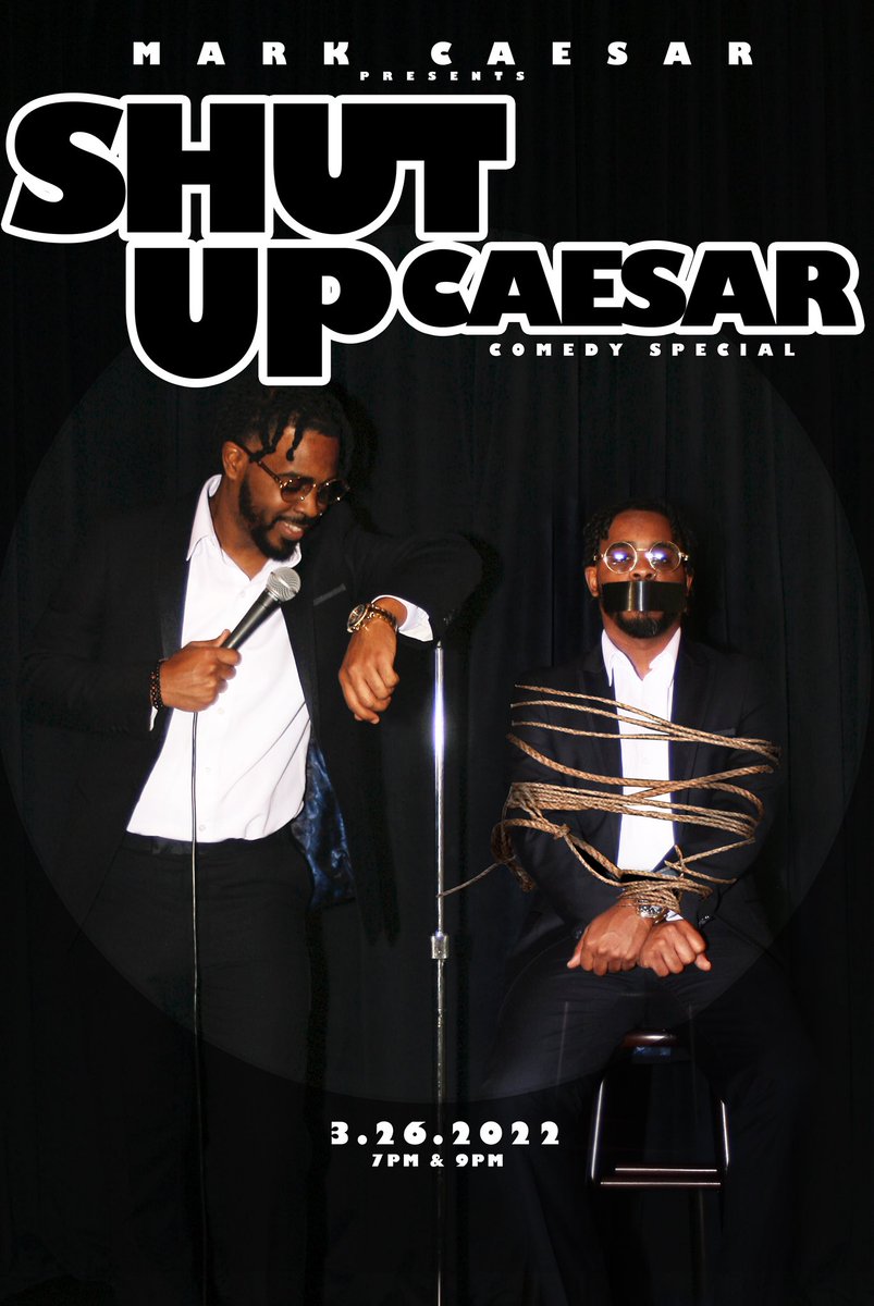 pissyopants1's tweet photo. So I need to take a moment and talk about this show poster. I had a vision that I felt like only one person could bring to life and that person was @gilstarks I wanted it to be a visual representation of me trying to suppress my subconscious. #ShutUpCaesar https://t.co/ezWvVQWjNw