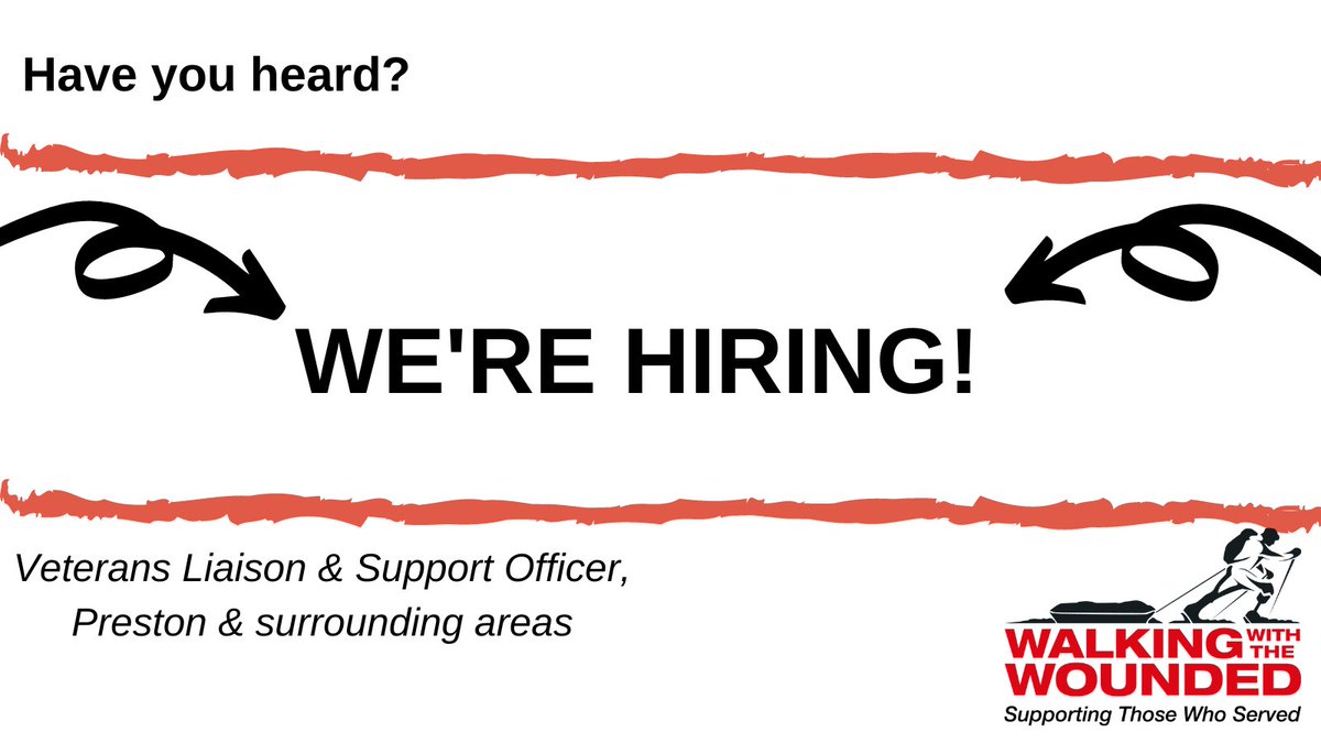WE'RE HIRING! ⤵️

Are you based in Preston, or nearby? Do you have experience in supporting vulnerable adults and empowering them to move forward with their journey? Then we want to hear from you!

<a href="/supportthewalk/">Walking With The Wounded 🎖️</a> <a href="/WWTWNorthEast/">Walking With The Wounded - North East</a> 

CLICK HERE ➡️ walkingwiththewounded.org.uk/Home/About/291