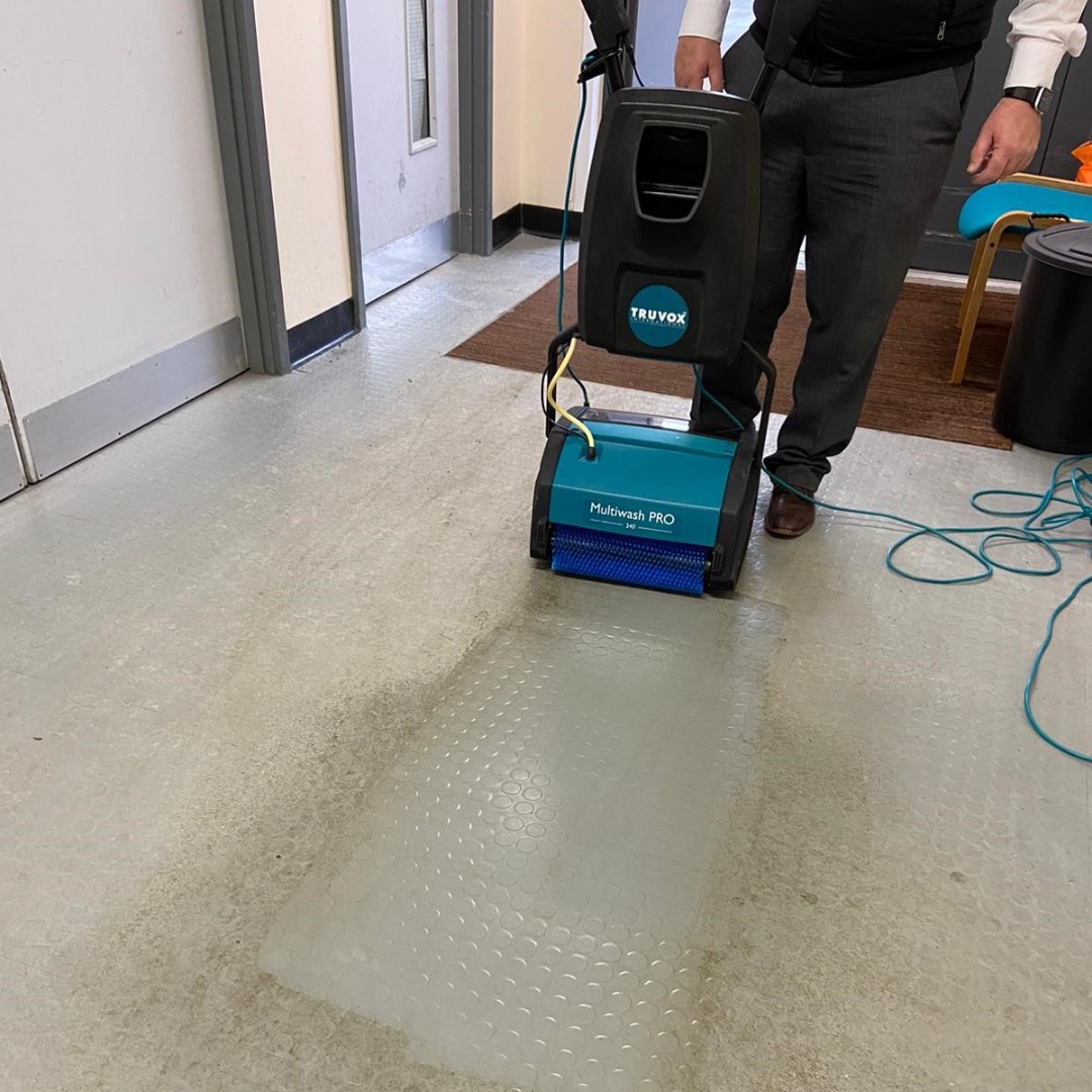 TruvoxInt's tweet photo. A fantastic before and after with the Multiwash Pro 340 at NHS Morpeth! Ready to see it in action? Call our sales team today to book a FREE demonstration: 023 8070 6600 #floorcaresoloutions #mwpro #newproduct https://t.co/LFAwxOX85H
