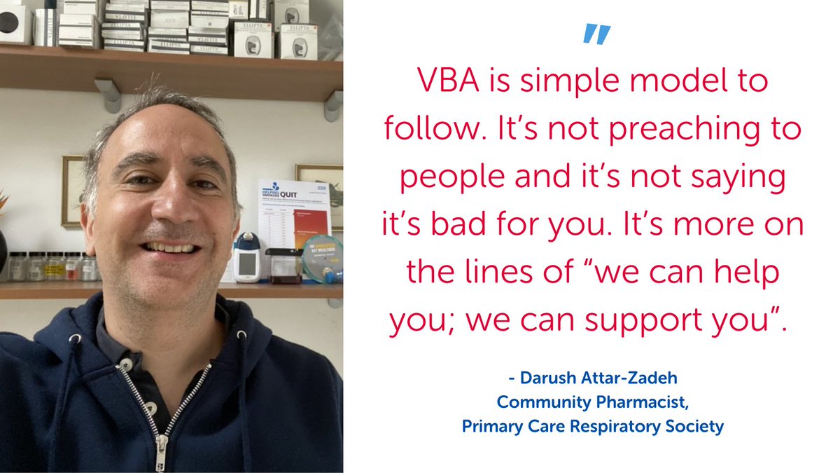 lungtaskforce's tweet photo. Very Brief Advice (VBA) is an evidence-based intervention designed to increase quit attempts among patients who smoke.
@DarushAttar, one of our co-chairs, shares why it's important for clinicians to adopt this model. https://t.co/ifByA0wsnY #NoSmokingDay #smoking https://t.co/fsZrJWQjsS