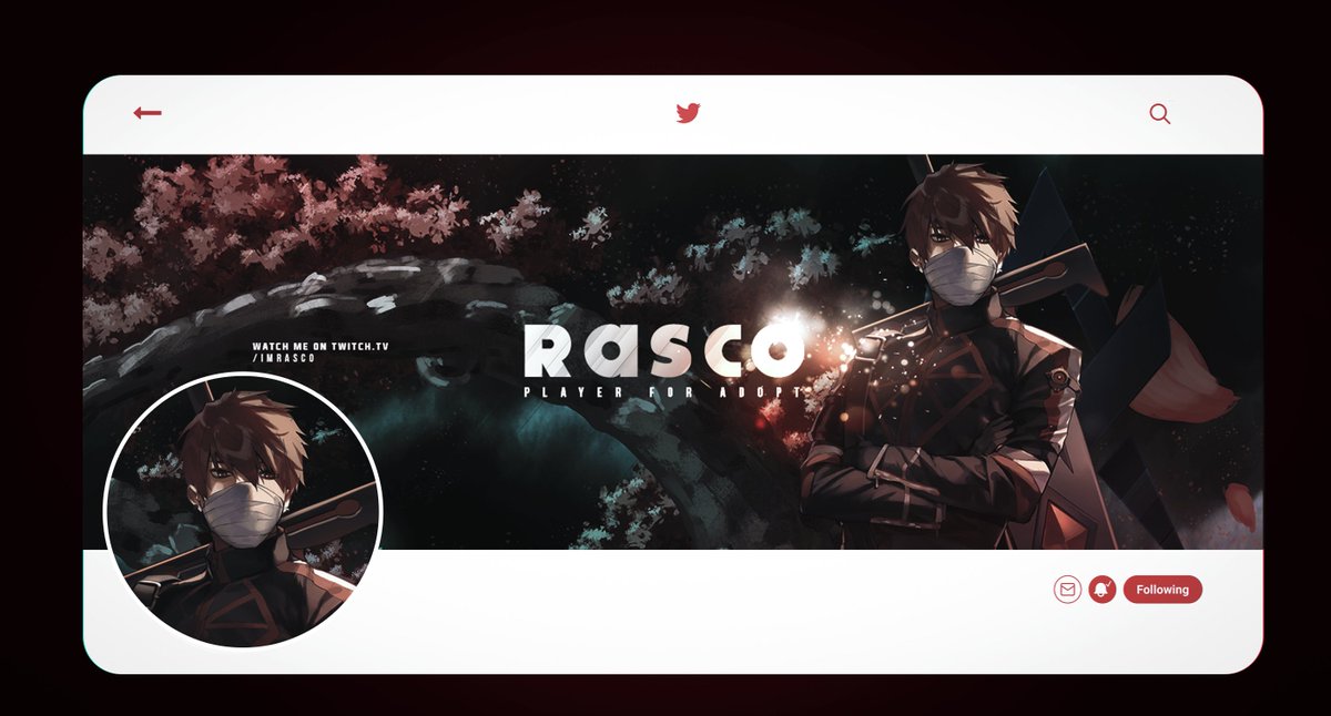 GraphicScythe's tweet photo. Header for @RascoXO 

All support appreciated!🔁💙 https://t.co/BonETZnxOa