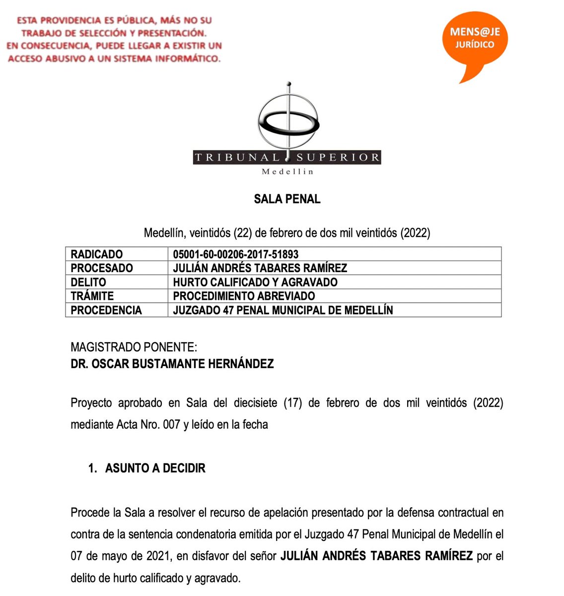 alfesac's tweet photo. IMPERDIBLE FALLO, explica y permite la figura de la MEDIACIÓN, aquí para un caso de hurto, donde víctima y victimario llegaron a acuerdo y siguieron trabajando juntos. Resultado: se suspende pena de prisión. Es posible mediación sin mediador: un fallo que abre nuevos escenarios: https://t.co/4eswjFPU3o