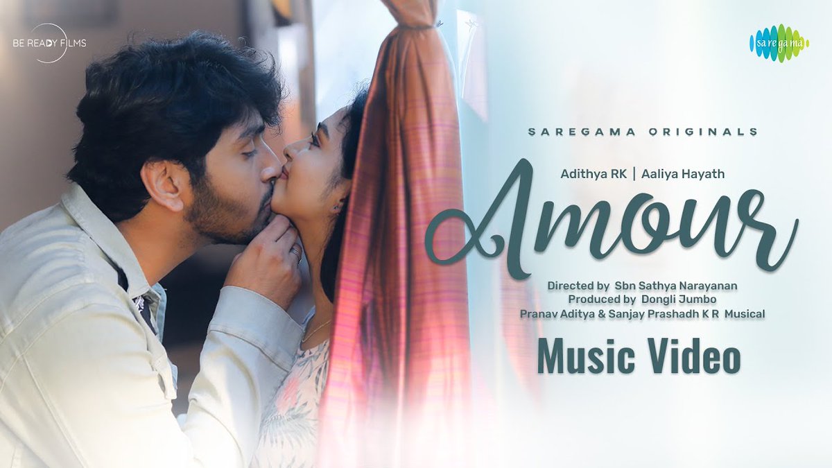 Ghibran Vaibodha (@ghibranvaibodha) on Twitter photo Happy to release the #SaregamaOriginals #Amour ft. <a href="/AdithyarKM/">Adithya Rk</a> & <a href="/Aaliya_hayath/">Aaliya hayath</a>
Best wishes to team💐
<a href="/PranavAditya49/">Pranav Aditya</a> #SanjayPrashadhKR @directorsbn <a href="/DONGLI_JUMBO/">Dongli Jumbo</a> <a href="/bereadyfilms/">Be Ready Films</a> <a href="/shankarrajasr/">Shankarraja</a> @Navin_hyphop @Navofficial26 <a href="/saregamasouth/">Saregama South</a>
youtu.be/58YC0rf8wto Happy to release the #SaregamaOriginals #Amour ft. <a href="/AdithyarKM/">Adithya Rk</a> & <a href="/Aaliya_hayath/">Aaliya hayath</a>
Best wishes to team💐
<a href="/PranavAditya49/">Pranav Aditya</a> #SanjayPrashadhKR @directorsbn <a href="/DONGLI_JUMBO/">Dongli Jumbo</a> <a href="/bereadyfilms/">Be Ready Films</a> <a href="/shankarrajasr/">Shankarraja</a> @Navin_hyphop @Navofficial26 <a href="/saregamasouth/">Saregama South</a>
youtu.be/58YC0rf8wto