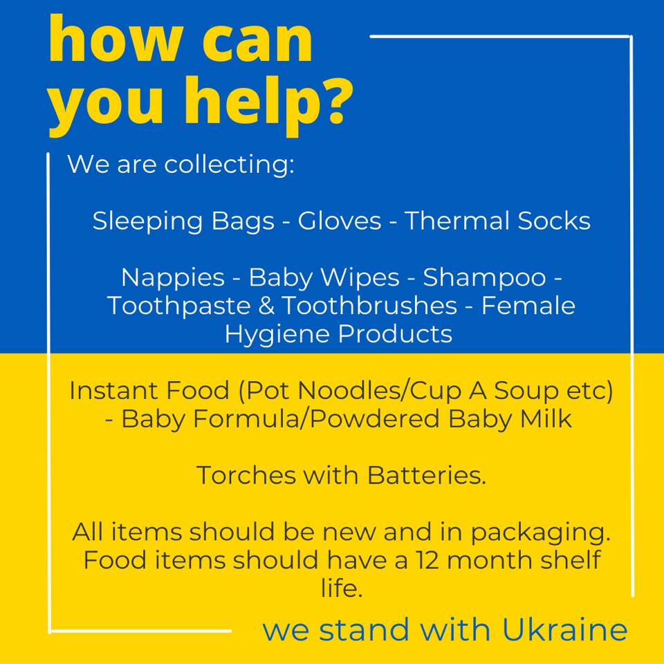 SandbachUtd's tweet photo. Sandbach United are working in conjunction with @AlutechSystems and @23doorsonline as we all stand with Ukraine. Two collection points have been set up in Sandbach and Manchester for anyone who would like to donate. Feel free to contact us for more info. https://t.co/UWMtenpLHq