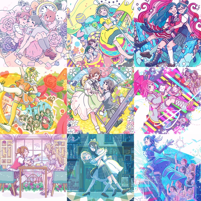 ずっと9人できたら並べてみたかったので急に並べる 