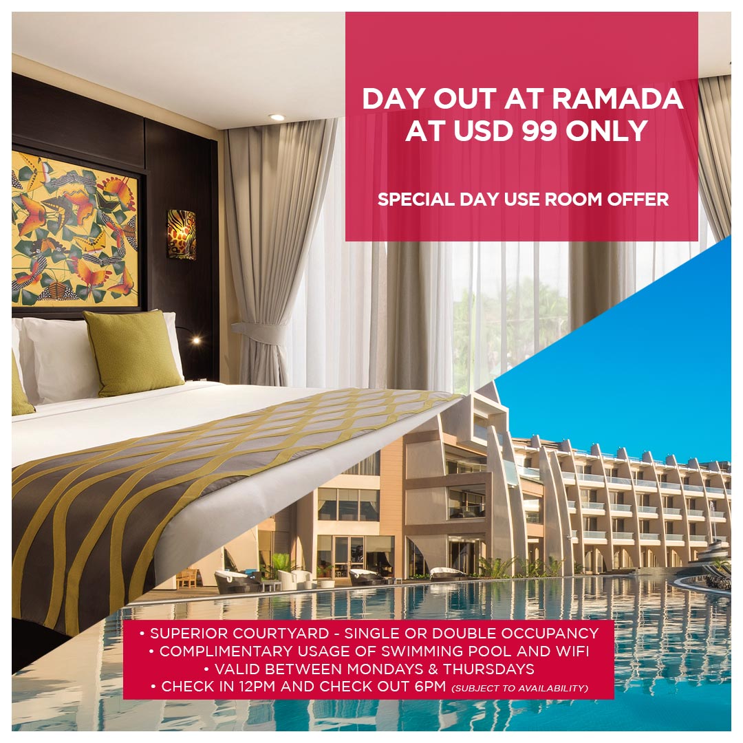 RamadaResortDar's tweet photo. Relaxation mode is in full effect! A day out at Ramada between Monday and Thursday is what the doctor ordered. Emerge yourself in a single or double room between 12pm and 6pm for just $99 accompanied with a series of complimentary services.
#sayhellotored #heavenonearth https://t.co/77lhnNig9m
