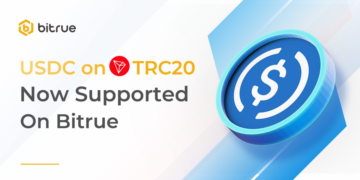 BitrueOfficial's tweet photo. We've just added #TRC20 $USDC! Now you can deposit &amp; withdraw USDC on the #TRON blockchain. You can mix and match #ERC20, #TRC20 and #SPL USDC, so you can choose to withdraw the TRC20 form even if you deposited ERC20 previously. @trondao @circlepay
https://t.co/Xs5cNKn8Ou https://t.co/SWGfcVQUcp