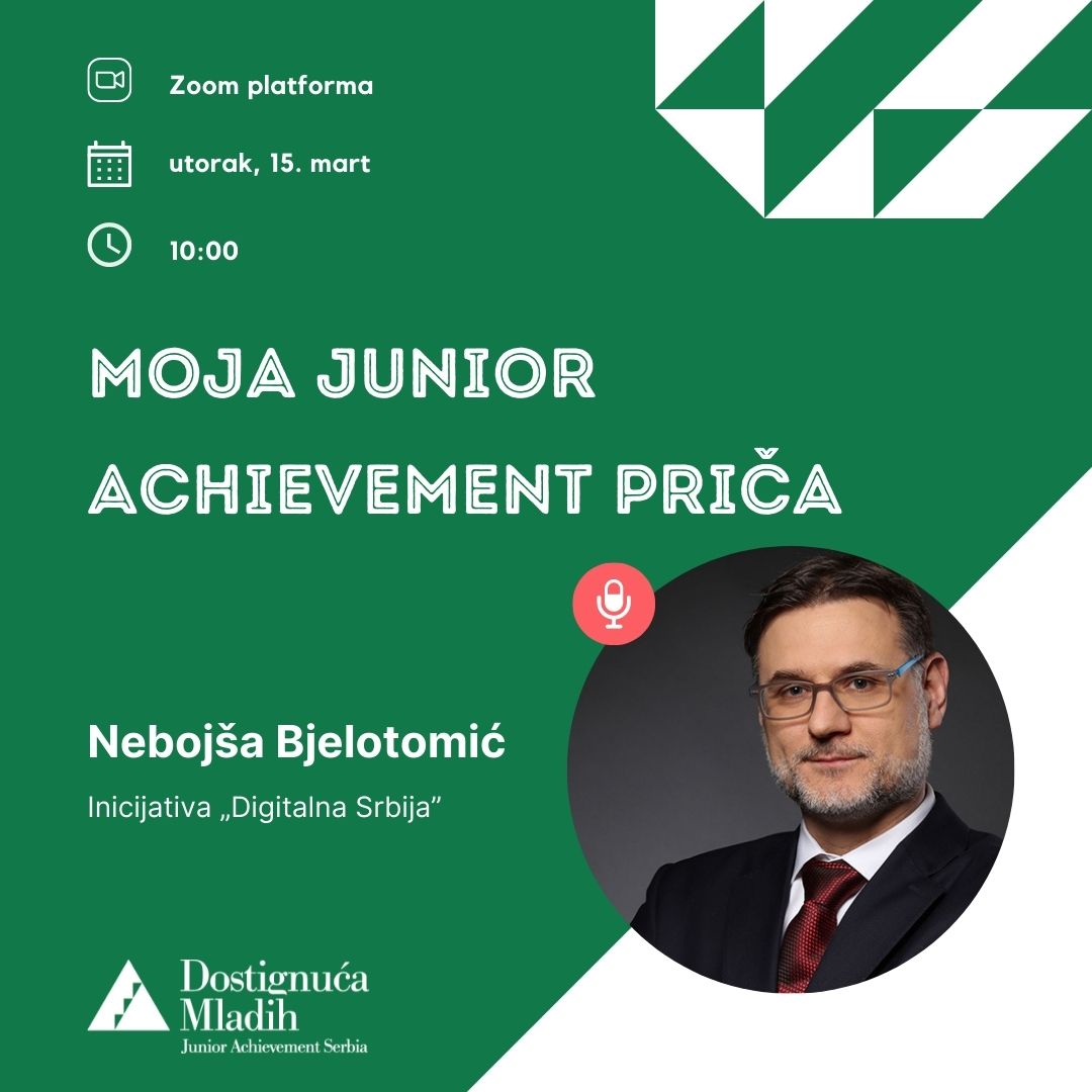 Iskoristite priliku da čujete kako je vođenje učeničke kompanije u srednjoškolskim danima uticalo na karijeru Nebojše Bjelotomića, direktora <a href="/DigitalnaSrbija/">Inicijativa Digitalna Srbija</a> 
👉 Prijava na link: shorturl.at/eqAKN