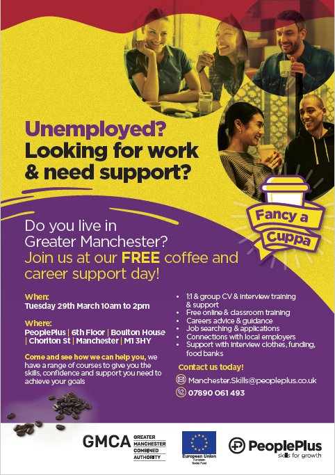 Come on down! MSV - Positive Futures will be in attendance <a href="/peopleplusuk/">PeoplePlus</a> Coffee and Career day! Tuesday 29th March 10am - 2pm.