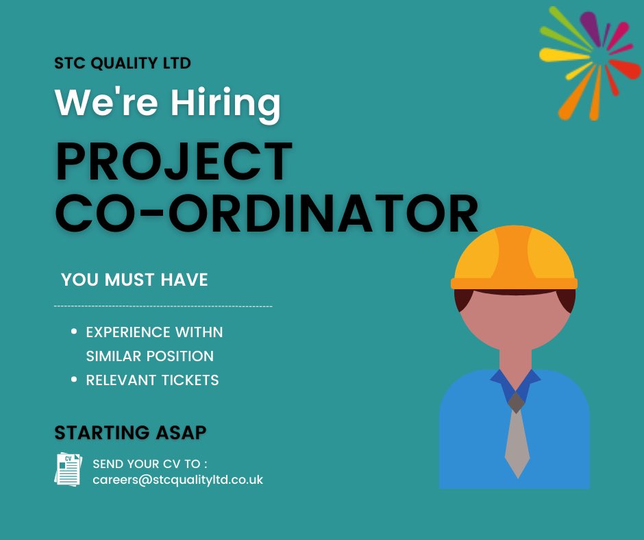 QualityStc's tweet photo. ❗️ HIRING - PROJECT CO-ORDINATOR❗️

- Starting ASAP on a project that is partnered with established companies within Telecoms. 
- MUST HAVE; relevant tickets &amp; experience within the role 
- Salary to be discussed &amp; based on experience https://t.co/ICJDEjPYek