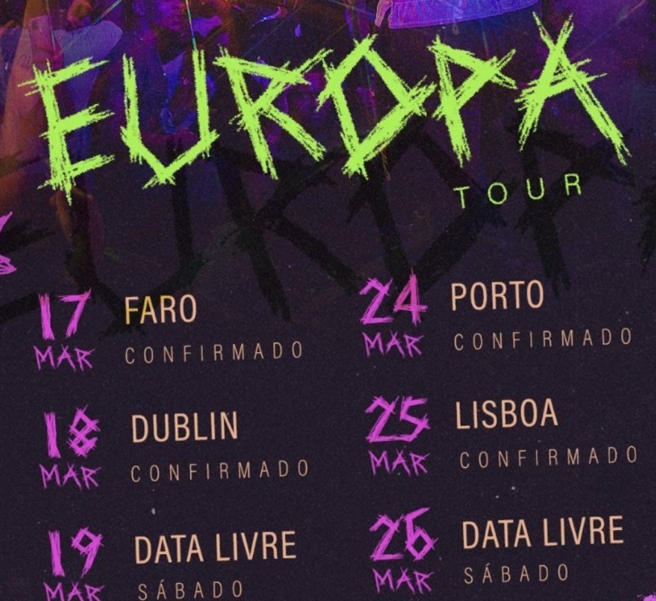 brasil_dex's tweet photo. 🚨 A Hash Produções anunciou as datas e as cidades pela qual o Jovem Dex fará show, na Europa. O primeiro show ser�� em Faro no dia 17 de Março. https://t.co/2WYPcpaFHQ