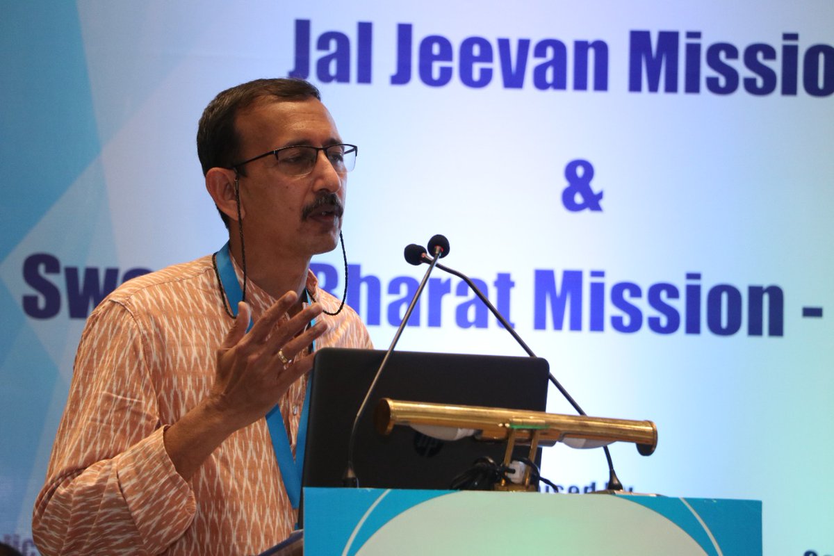 WaterAidIndia's tweet photo. At the Regional Conference of Sates in #Kolkata today, VK Madhavan, @CeWateraidindia is participating on the panel discussion on #GrewaterManagement to discuss and learn about different #LiquidWasteManagement interventions that can be implemented in rural areas.@jaljeevan_ https://t.co/a8kZjpRUwM
