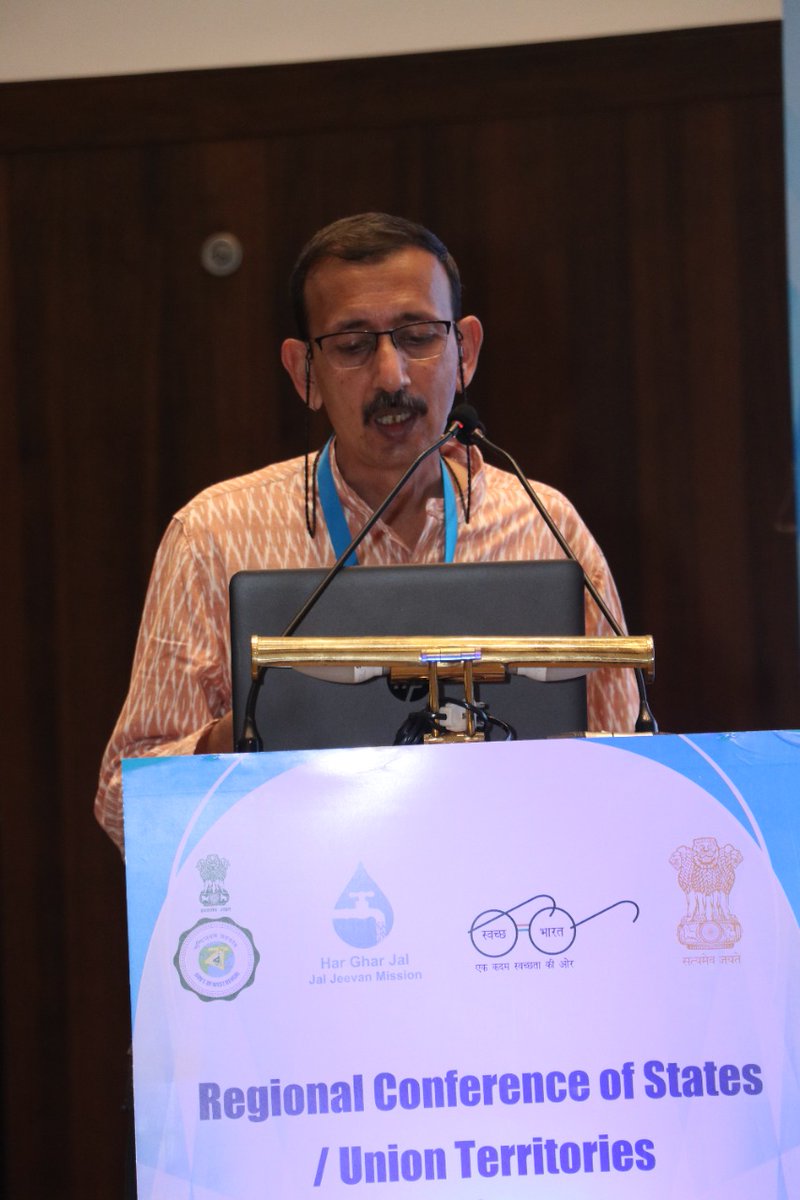 WaterAidIndia's tweet photo. At the Regional Conference of Sates in #Kolkata today, VK Madhavan, @CeWateraidindia is participating on the panel discussion on #GrewaterManagement to discuss and learn about different #LiquidWasteManagement interventions that can be implemented in rural areas.@jaljeevan_ https://t.co/a8kZjpRUwM