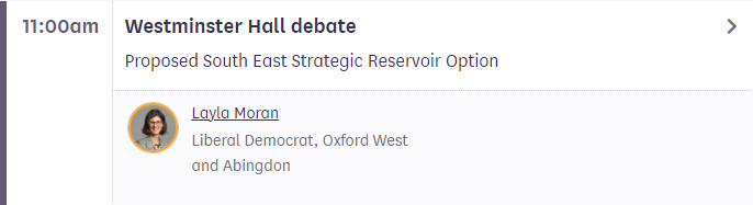LaylaMoran's tweet photo. 🚨BREAKING🚨

I have secured a debate in Parliament on the proposed Abingdon Reservoir next Wednesday! 

I am looking forward to putting the concerns and questions of local residents to the Government, and making sure we receive proper assurances and answers. https://t.co/gs2OcpE2y4