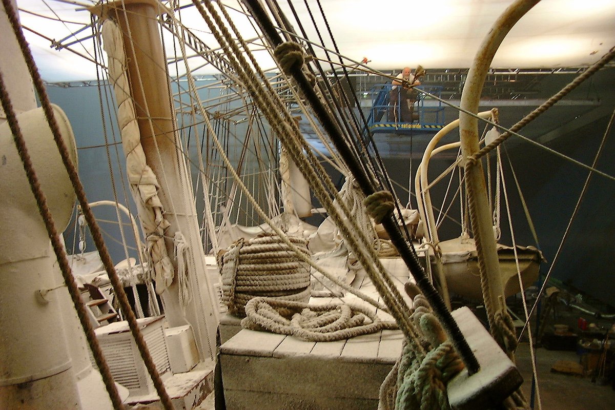 As the news breaks that they have found the wreck of Shackleton's Endurance, here is a shot from the set that we rigged for the film
