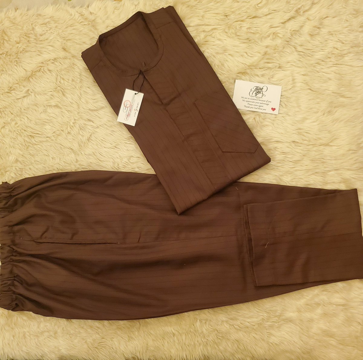 seyismiths's tweet photo. 2 piece  brown kaftan
 pin stripped 
Available on request 
16,999k
07063362271 https://t.co/sTDMSbHZER