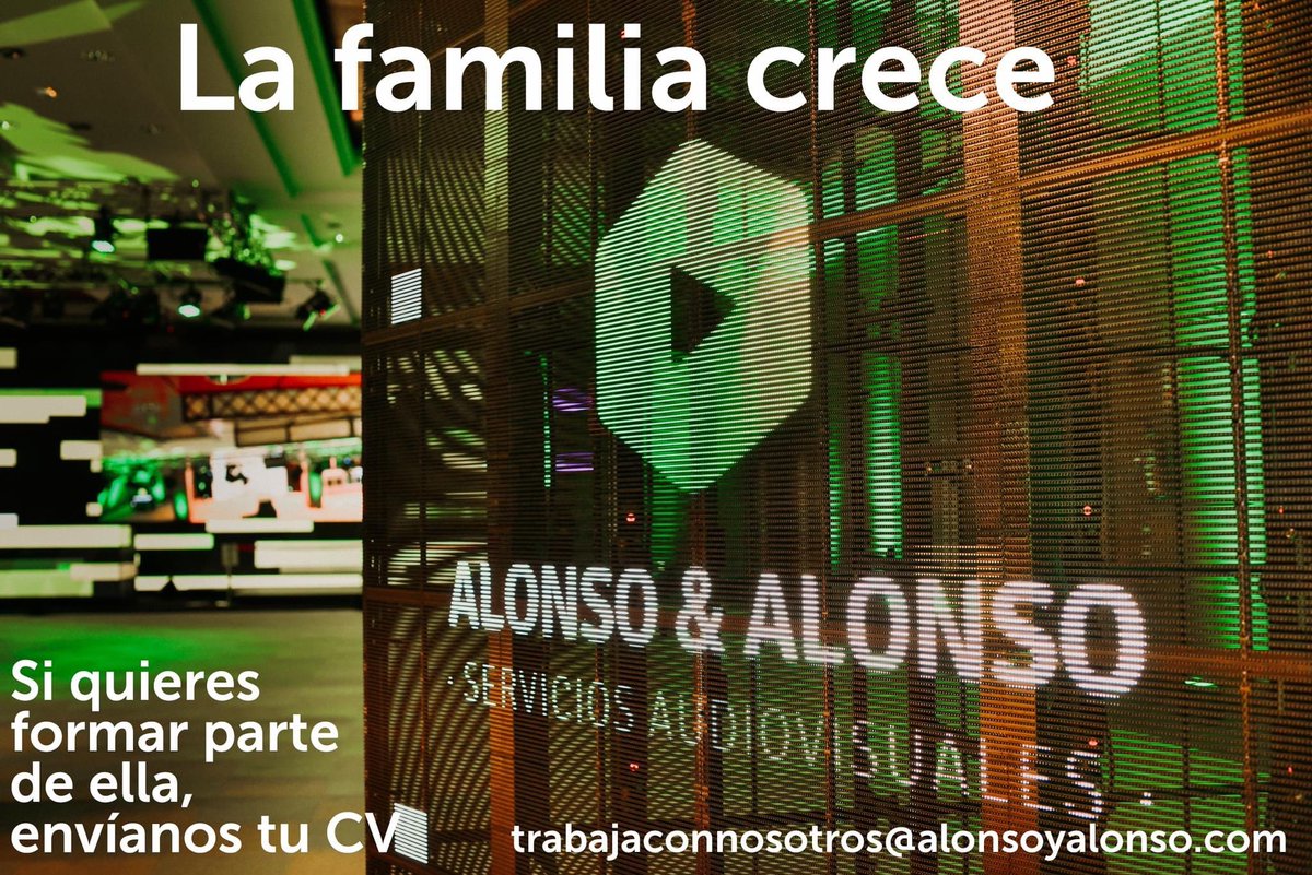 Buscamos personal técnico audiovisual, ¿quieres formar parte de la familia? 🙌

Envíanos tu CV a trabajaconnosotros@alonsoyalonso.com