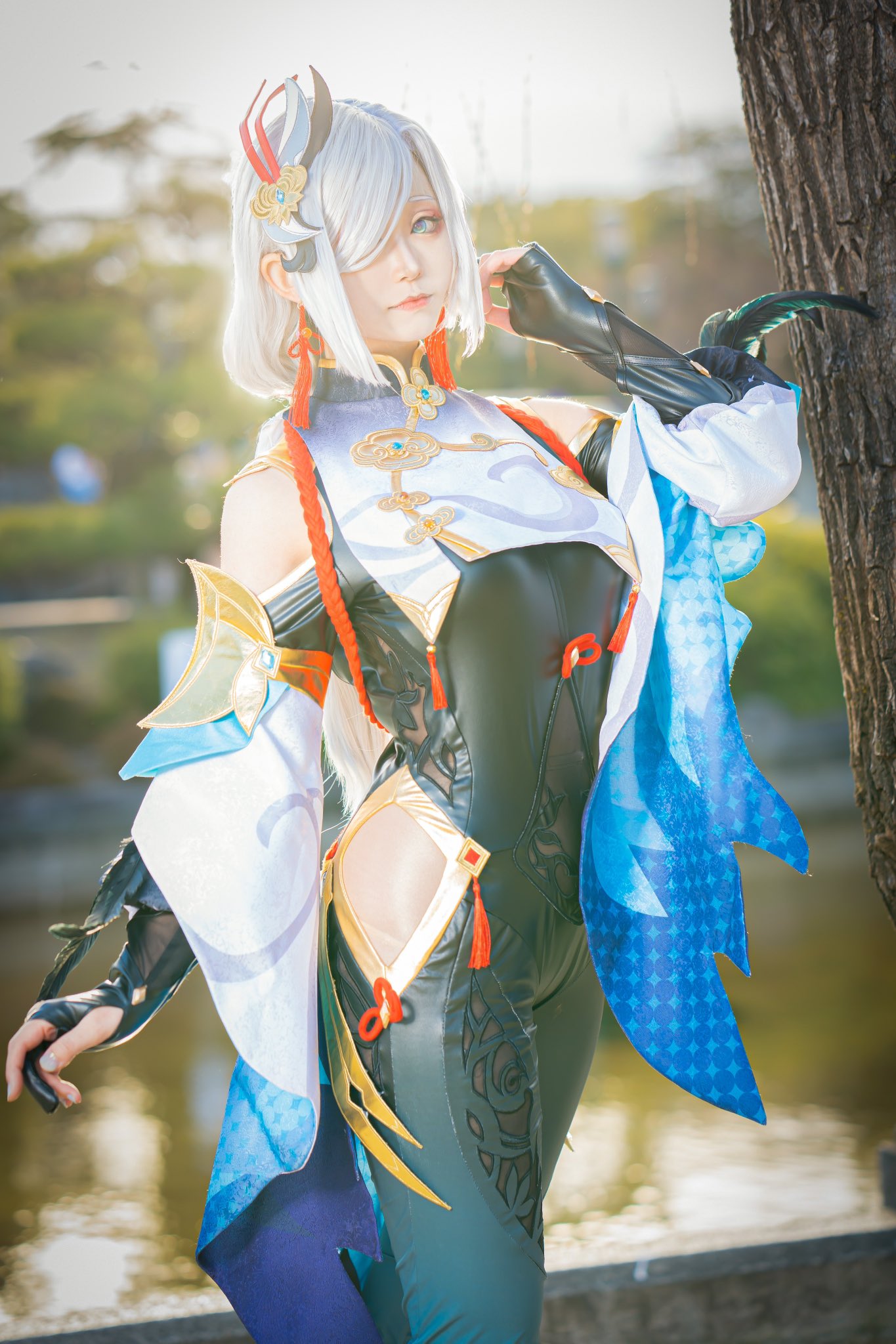 原神 げんしん genshin 申鶴 しんかく コスプレ衣装 コスチューム cosplay イベント 演出服 アニメ変装 仮装 原神 Genshin Impact 申鶴 しんかく ウィッグ かつら 制服