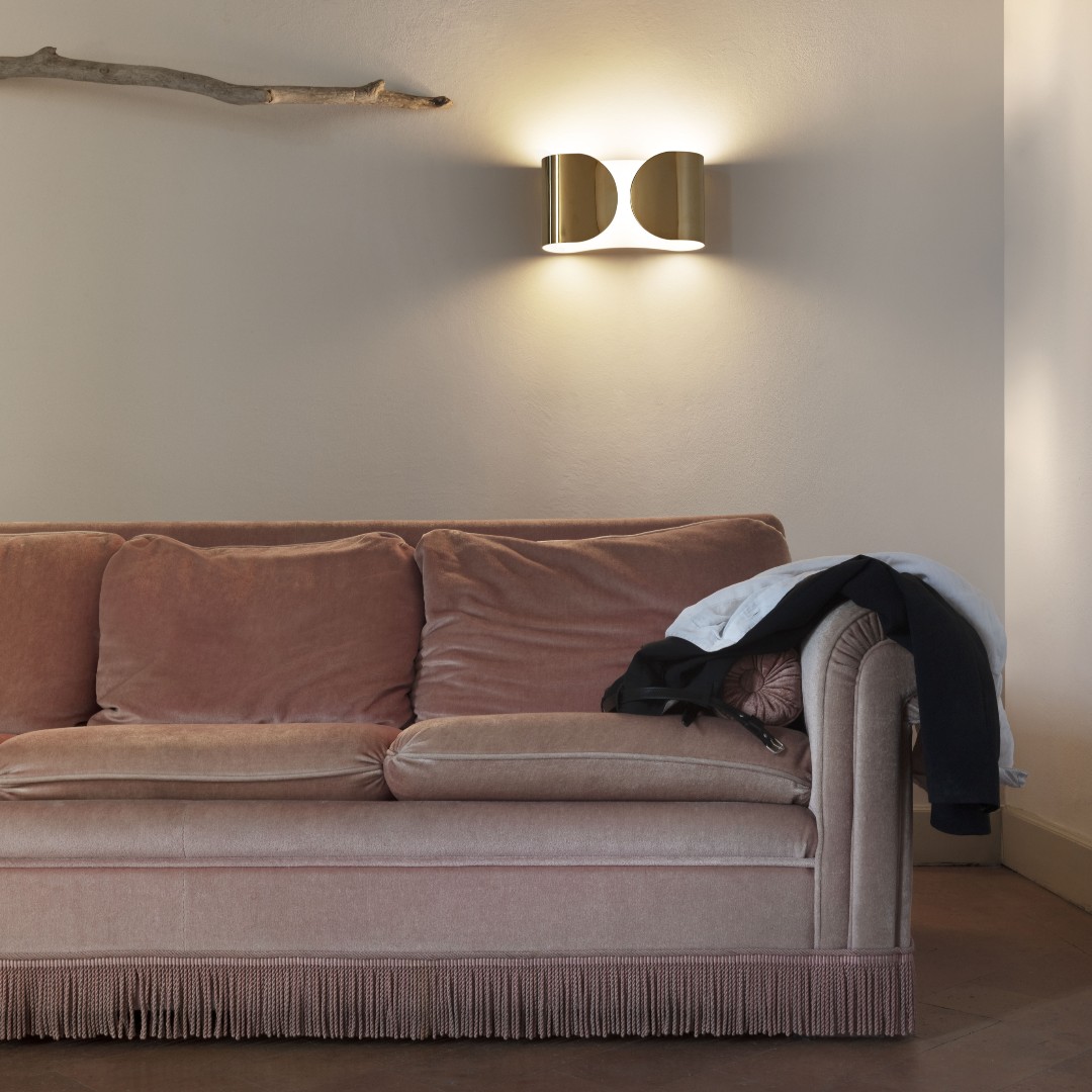 Gorgeous <a href="/FlosWorldwide/">Flos</a> gold wall light, makes a great statement and adds ambiance and atmosphere.  Great for hallways as well as living rooms.

#lighting
#interiordecor
#homeinspiration
#floslights
#design