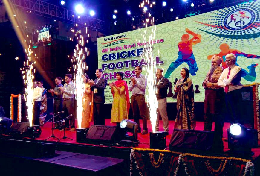Dir_Education's tweet photo. Principal Secretary Education &amp; Sports, Shri H. Rajesh Prasad inaugurated the All India Civil Services Tournament (2021-22) today at Thyagraj stadium.

Director Education, Shri @gupta_iitdelhi &amp; Joint Director Admin &amp; Sports Shri Ram Chandra Shingare were also present. https://t.co/9z1PX0jNCa