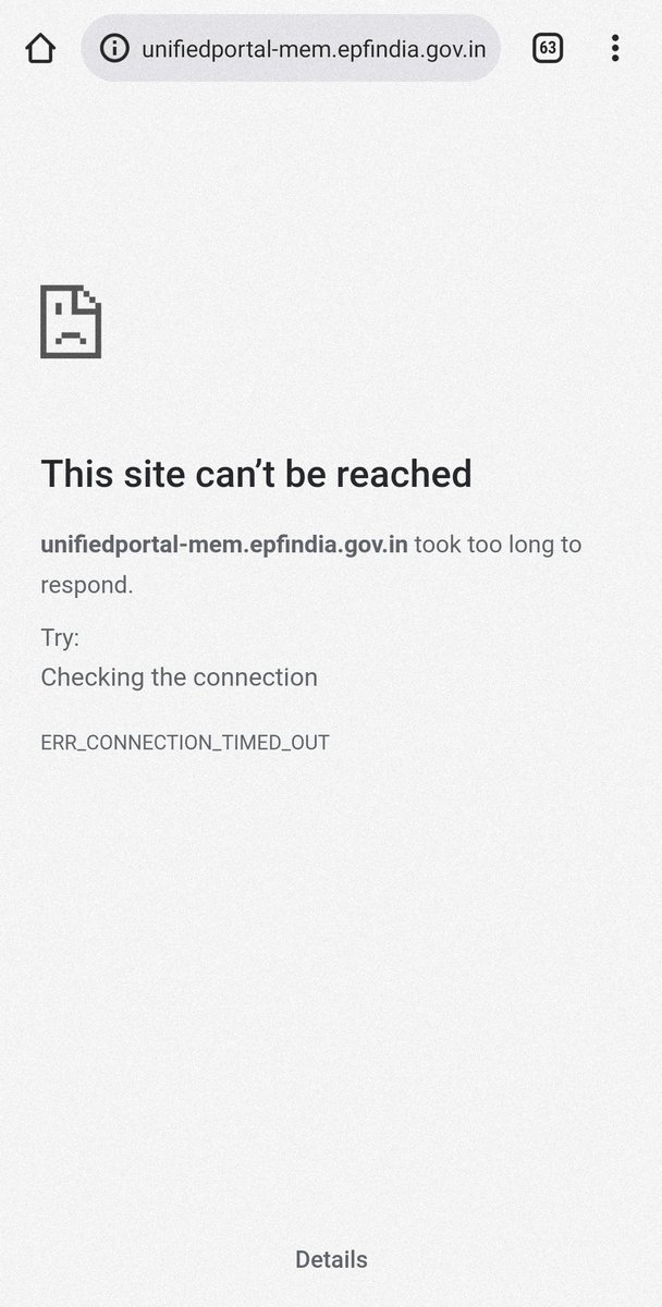 anujbachhav's tweet photo. Trying to login since last 4 hours unable to login single time it says SITE CANT BE REACHED
@socialepfo https://t.co/GLLWTV6cIF