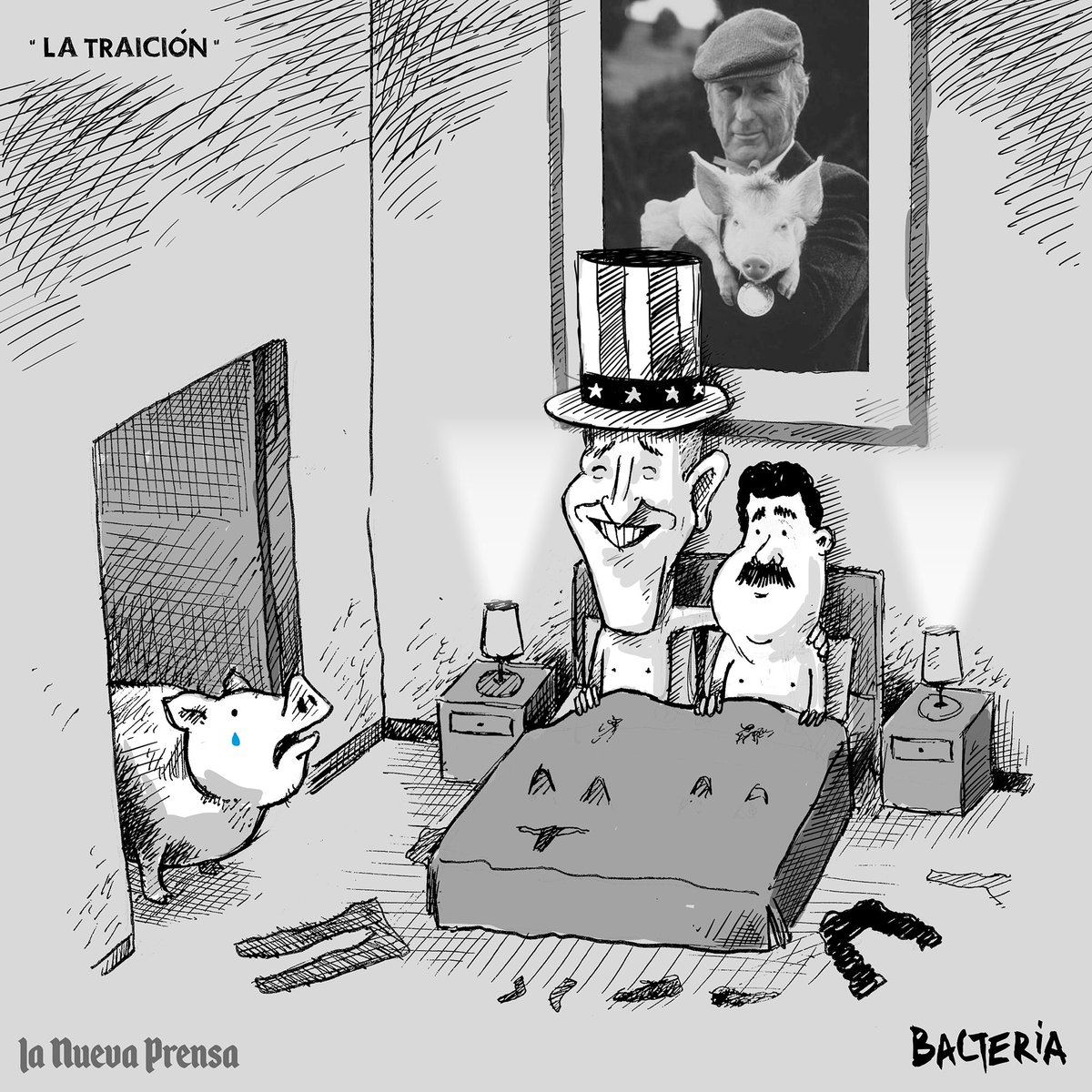 🖌 | #CaricaturaDelDía

"LA Traición"
Por Bacteria (<a href="/eltajalapiz/">BACTERIA ⭐️</a>)

#LaVerdadSeaDicha